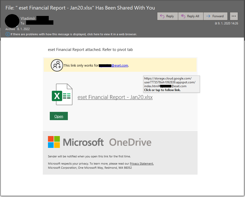phishing falešná dokument