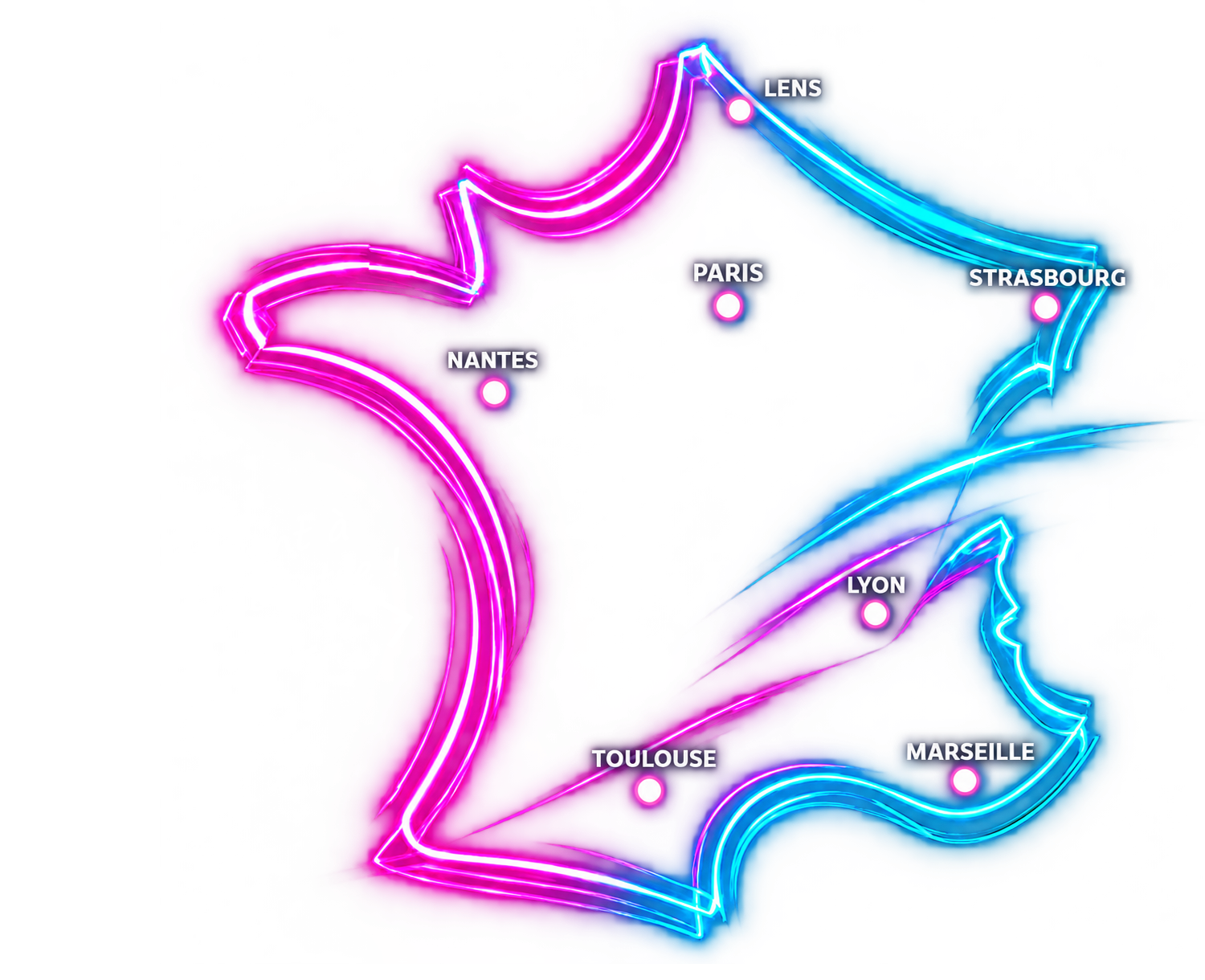 Carte de France avec les 7 villes du Partner Tour 2026