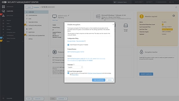 ESET Security Management Center - Enable encryption