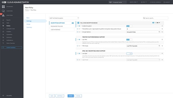 ESET Cloud Administrator - New Policy settings