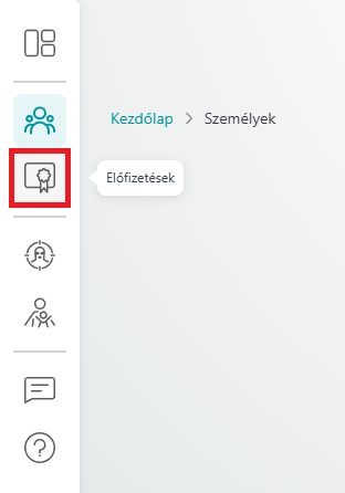 Lépjen át az "Előfizetések" lapra a bal oldali menüből.