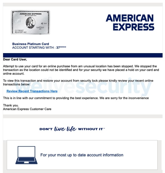 American Express átverés American Express átverés
