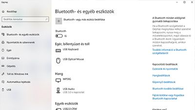 Kapcsolja ki a nem használt vezeték nélküli kapcsolatokat