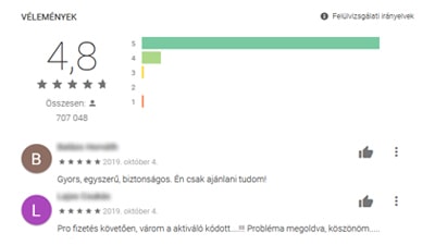 Egy alkalmazás telepítése előtt szánjon rá időt, hogy megnézi az alkalmazásboltban található értékeléseket is.