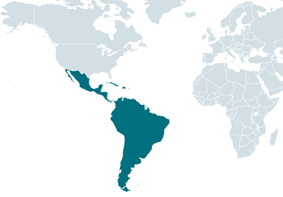Described cybercriminal activities were detected exclusively in LATAM countries Latin America highlighted green