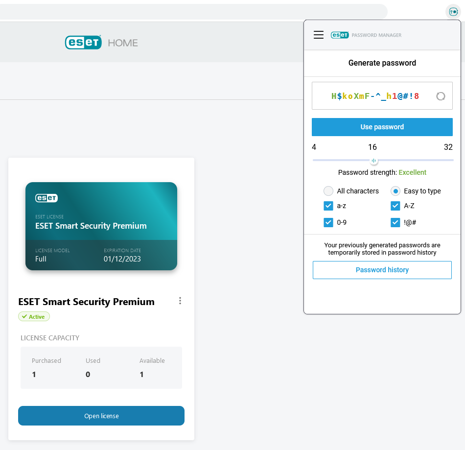 Graphic representing ESET's password generator, highlighting secure and random password creation for enhanced online security.