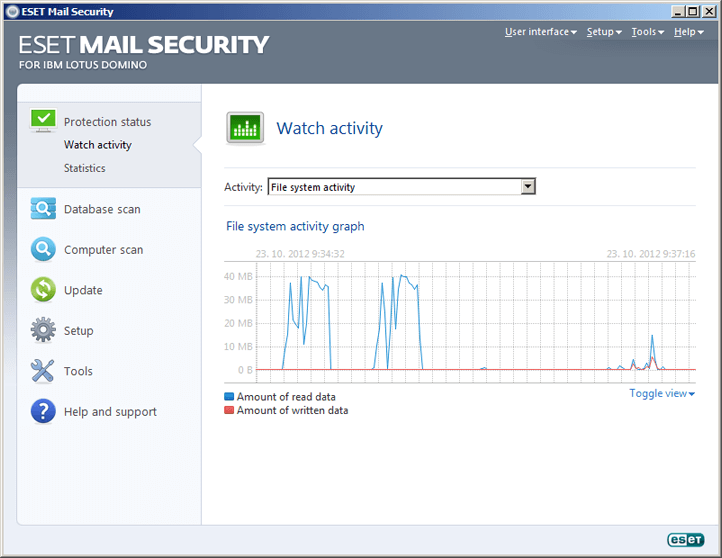 ESET Mail Security for IBM Lotus Domino - Watch activity image