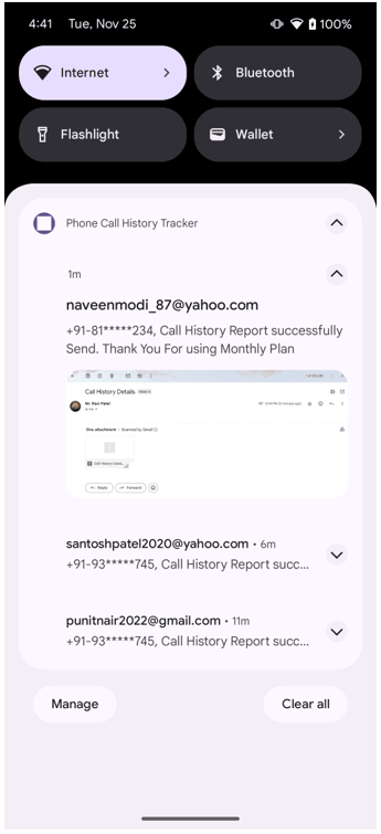 図10. ユーザーに定期購入を促すために表示されるCallPhantomの嘘の通知
