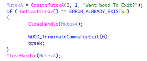 図3. 多くの検体で同じミューテックスが使用されていたProject Woodのコード