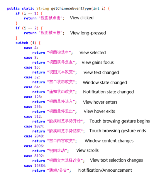 図8. さまざまなイベントタイプの解析とロギング
