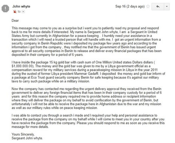 ナイジェリアプリンス詐欺（419詐欺）