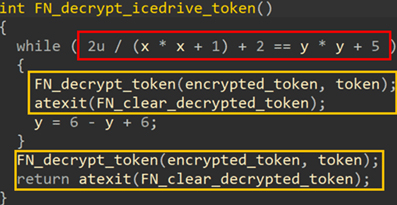 図7. Icedrive認証トークンを復号する静的イニシャライザ