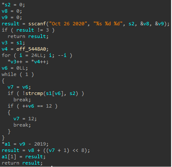 図14. SideWalk Linuxのバージョン関数
