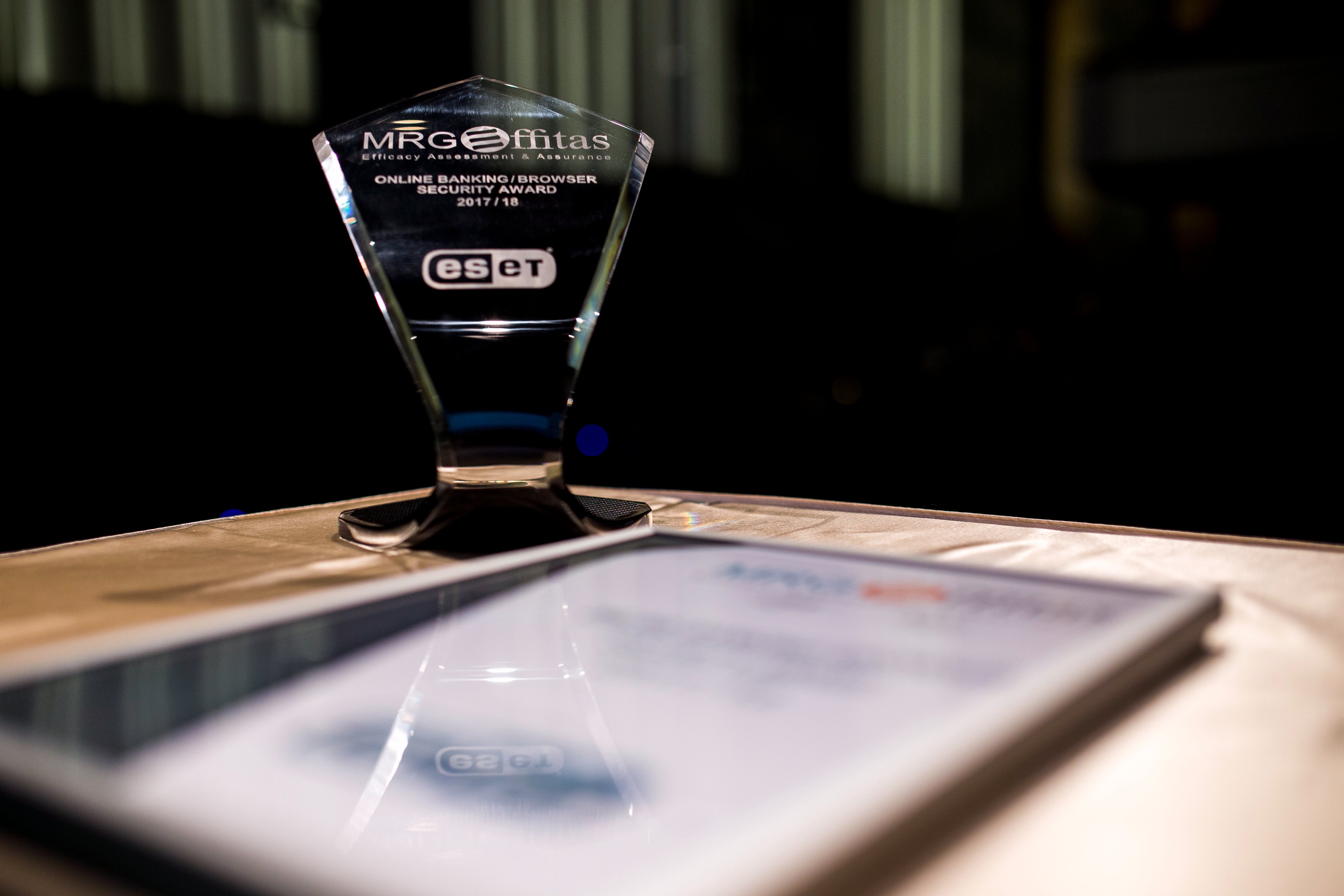 MRG Effitas Award Trophy for ESET Internet Security