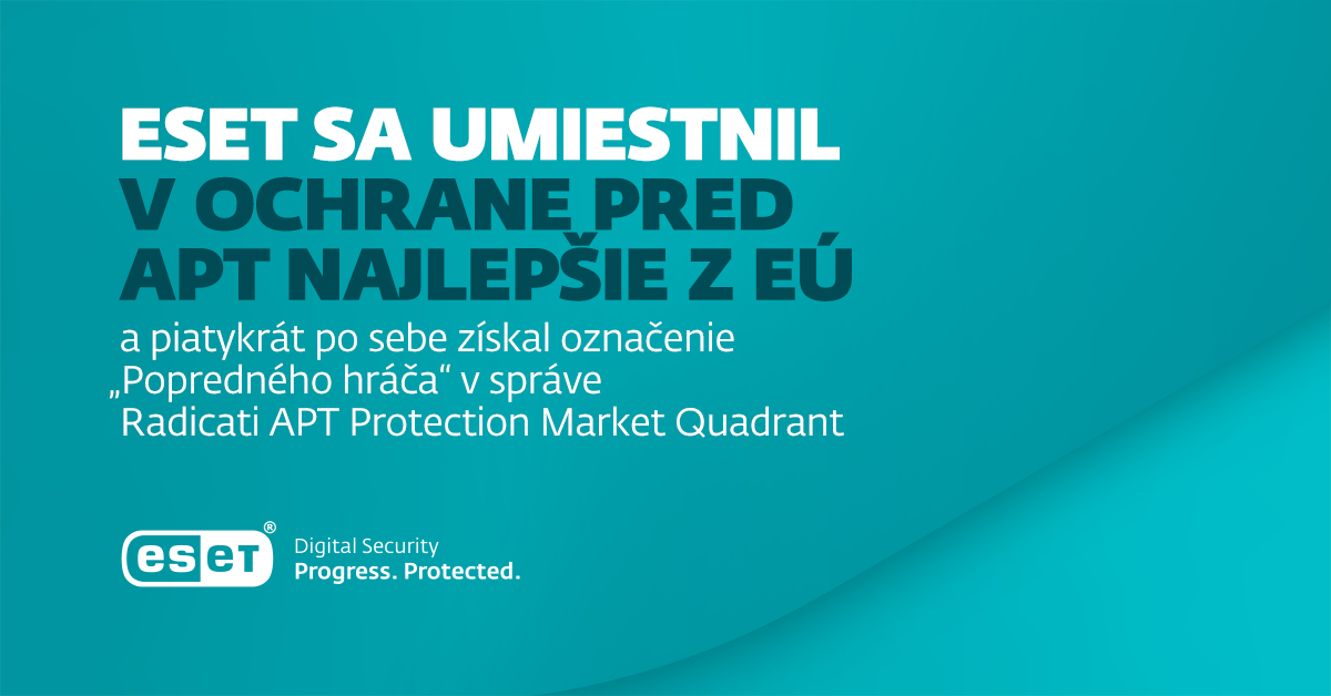 ESET Popredny hrac Radiati APT Protection