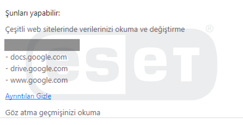 Şekil 3. Uzantıyı kullanmanın bedeli