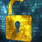 Image of a lock with computer graphics