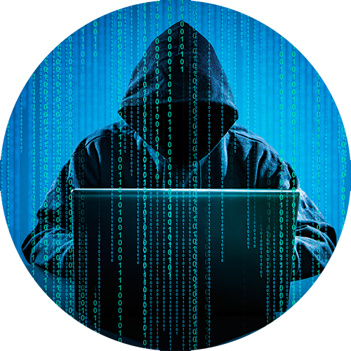 Malware circle icon
