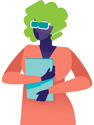 Student using VR technology