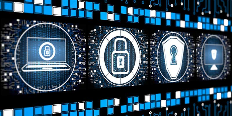 Image of computer graphic with ransomware icons