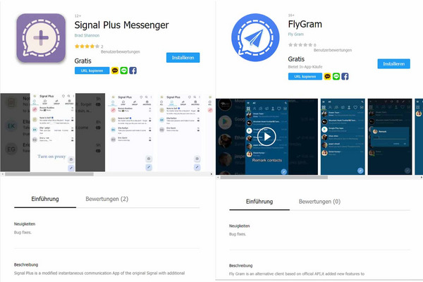 Beide Apps sind im Samsung Galaxy Store noch verfügbar (Stand 28.08.2023)