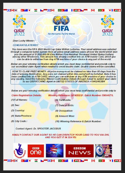 Hamis lottónyeremény-értesítés