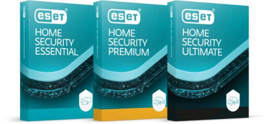 ESET Portfolio - ESET Home Security Essential, ESET Home Security Premium, ESET Home Security Ultimate Boxes