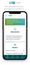 Graphic representing ESET HOME on mobile, showcasing features and benefits of ESET's home cybersecurity solutions. Graphic representing ESET HOME on mobile, showcasing features and benefits of ESET's home cybersecurity solutions.