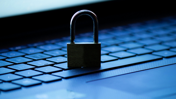 Padlock on laptop