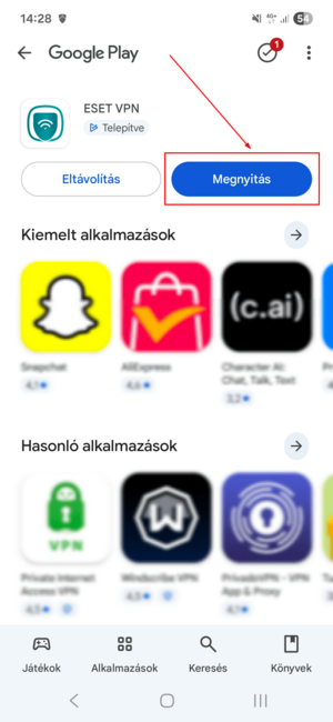 10. Kattintson a Megnyitás gombra. 10. Kattintson a Megnyitás gombra.