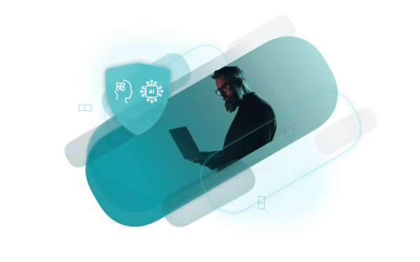 Expert-Led, AI-powered Graphic representing that ESET is AI-powered and expert-led