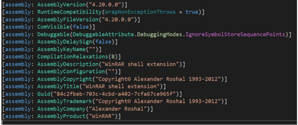 図11. 偽のWinRARのDLLの例