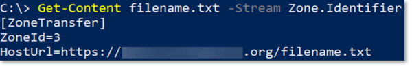 図 13. Webブラウザは、インターネットからダウンロードしたファイルにZone.Identifierストリーム(ZoneId=3)を追加できる