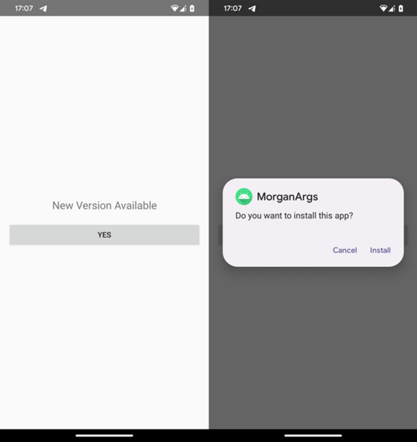 図9. PromptSpyペイロードのインストールを要求するマルウェアの初期画面