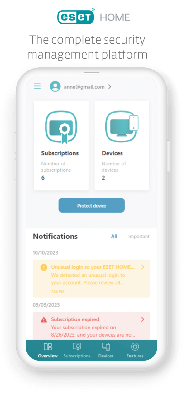 Graphic representing ESET HOME on mobile, showcasing features and benefits of ESET's home cybersecurity solutions. Graphic representing ESET HOME on mobile, showcasing features and benefits of ESET's home cybersecurity solutions.