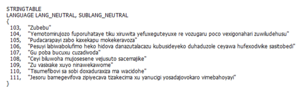 図10. AceCryptorのリソースに含まれるランダムな文字列