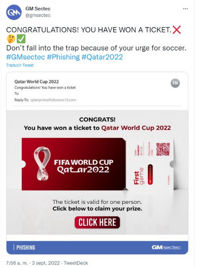 Példa a hamis lottónyeremény-értesítésre