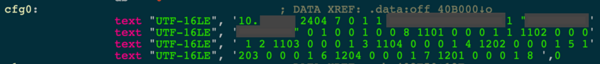 図4. Industroyer2の検体では、ハードコードされた構成が見つかった
