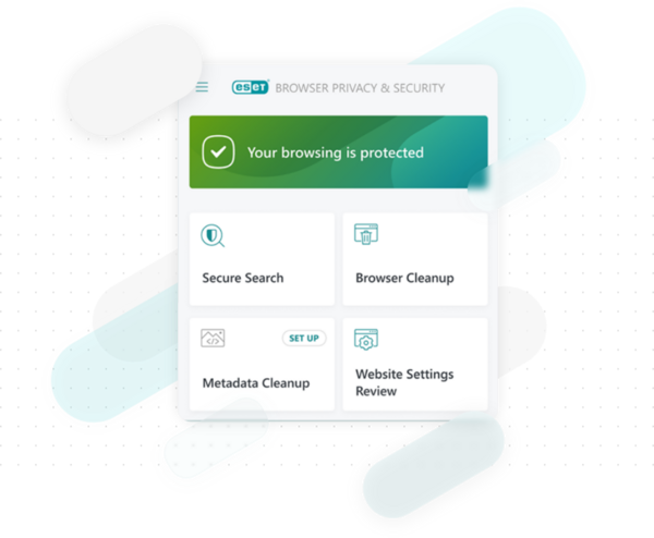 Graphic representing ESET's secure browser feature, emphasizing safe and private online browsing for users.