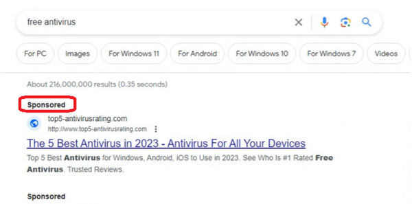 antivirus zdarma může být falešným