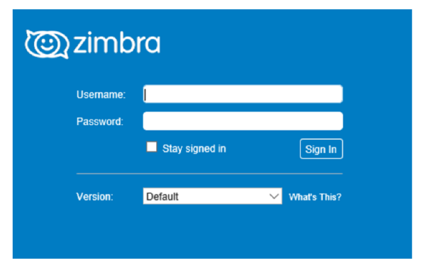 図6. 正規のZimbraログインページの例