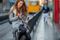woman using mobile phone