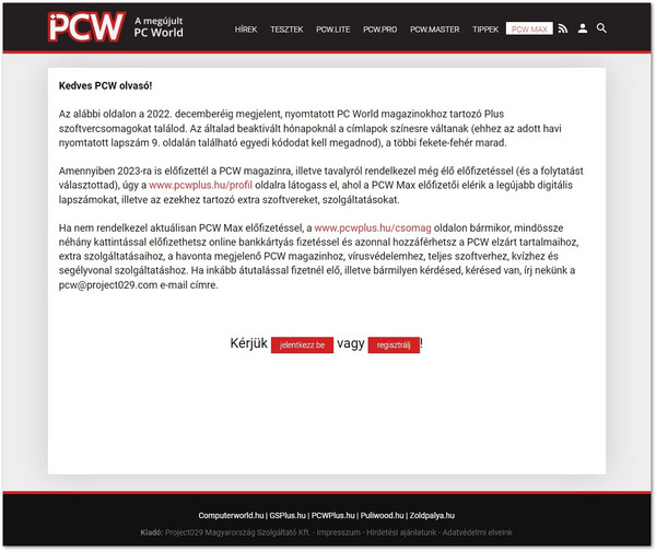 Az ESET kód igényléséhez létre kell hoznia egy PC World Plus fiókot.