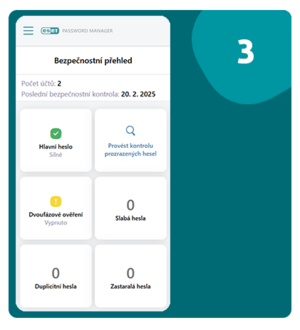 ESET Password Manager - kontrola hesel