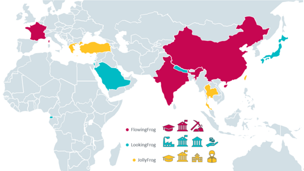 図 1. TA410の標的となる国と業種の地図
