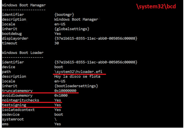 図8. BlackLotusインストーラが展開した2つ目のBCD - CVE-2022-21894を攻撃するために使用される