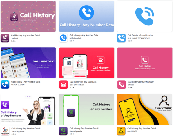 図4. Google Playストアで発見されたCallPhantomアプリの例