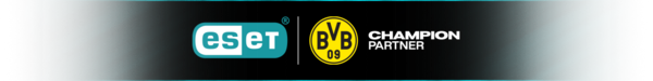 ESET logo und BVB 09 Champion Partner logo ESET logo und BVB 09 Champion Partner logo