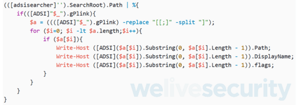 図8.GPOを列挙するPowerShellスクリプト（一部を編集済み）